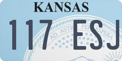 KS license plate 117ESJ