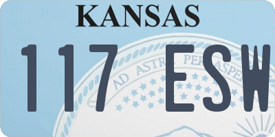 KS license plate 117ESW