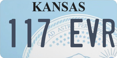 KS license plate 117EVR