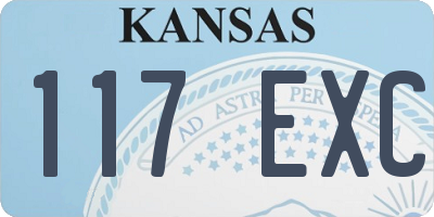 KS license plate 117EXC