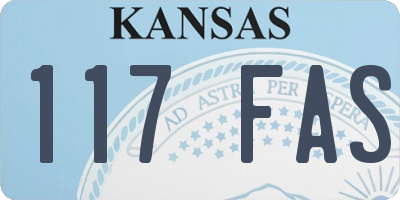KS license plate 117FAS