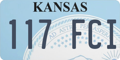 KS license plate 117FCI