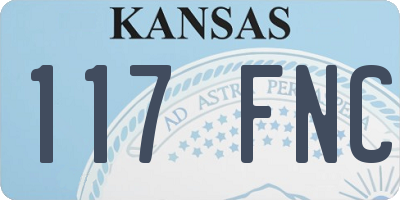 KS license plate 117FNC