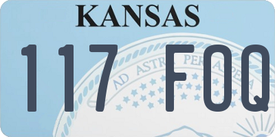 KS license plate 117FOQ
