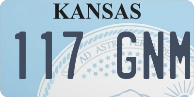 KS license plate 117GNM