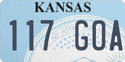 KS license plate 117GOA