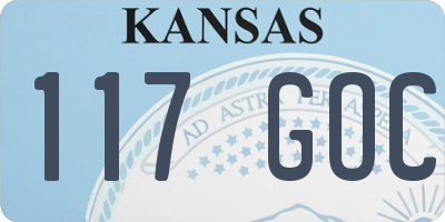 KS license plate 117GOC