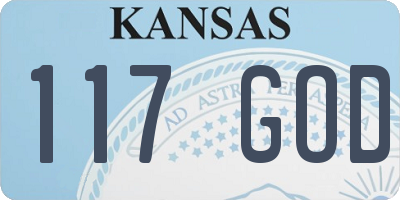 KS license plate 117GOD