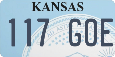 KS license plate 117GOE