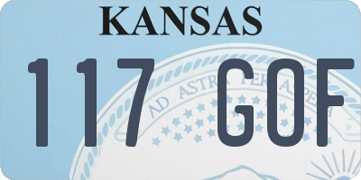 KS license plate 117GOF