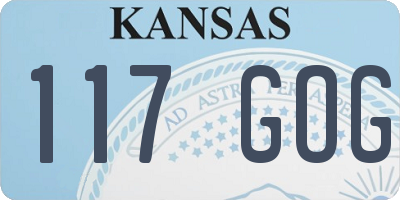 KS license plate 117GOG