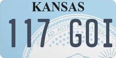 KS license plate 117GOI