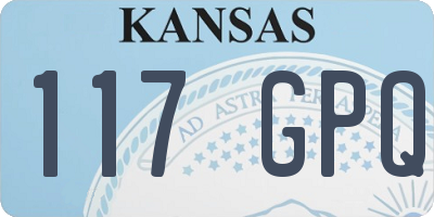 KS license plate 117GPQ