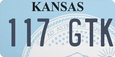 KS license plate 117GTK