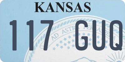 KS license plate 117GUQ