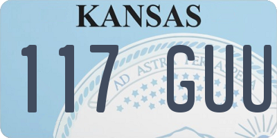 KS license plate 117GUU