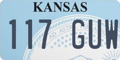 KS license plate 117GUW