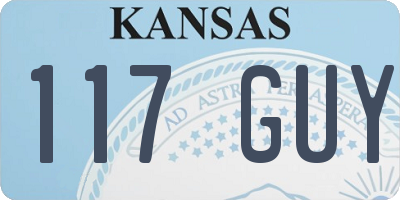 KS license plate 117GUY