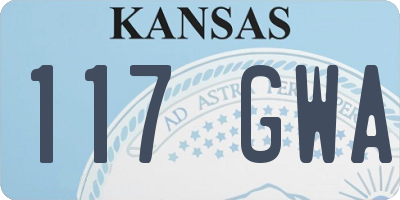 KS license plate 117GWA