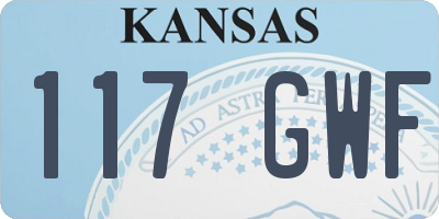KS license plate 117GWF