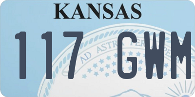 KS license plate 117GWM