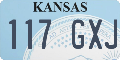 KS license plate 117GXJ