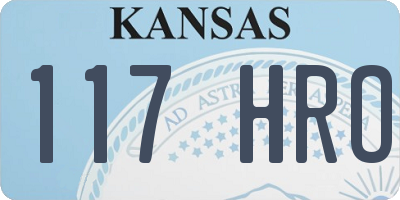 KS license plate 117HRO
