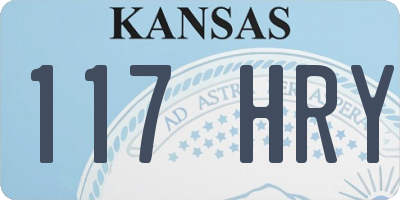 KS license plate 117HRY