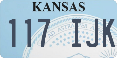 KS license plate 117IJK