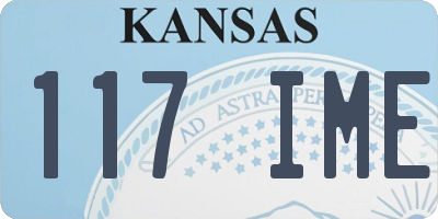 KS license plate 117IME