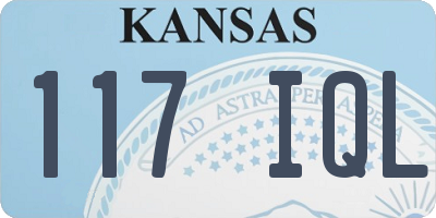 KS license plate 117IQL