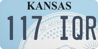 KS license plate 117IQR
