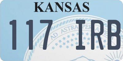 KS license plate 117IRB
