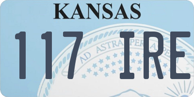 KS license plate 117IRE