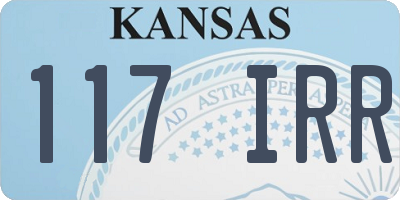 KS license plate 117IRR