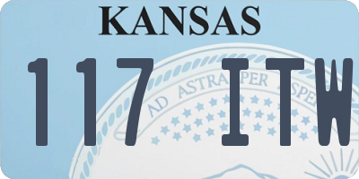 KS license plate 117ITW