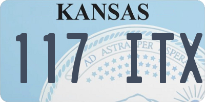 KS license plate 117ITX
