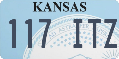 KS license plate 117ITZ