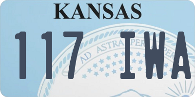 KS license plate 117IWA