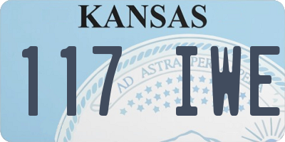 KS license plate 117IWE