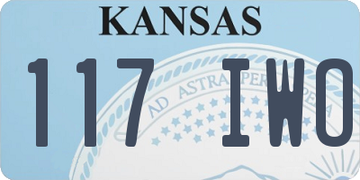 KS license plate 117IWO
