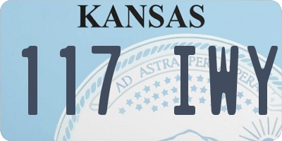 KS license plate 117IWY