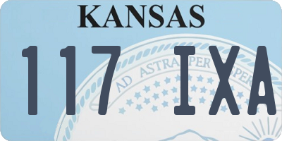 KS license plate 117IXA