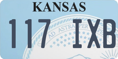 KS license plate 117IXB