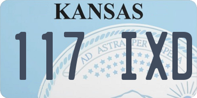 KS license plate 117IXD