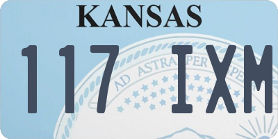 KS license plate 117IXM