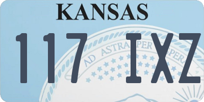 KS license plate 117IXZ