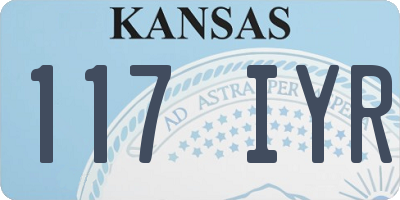 KS license plate 117IYR