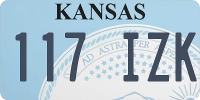 KS license plate 117IZK