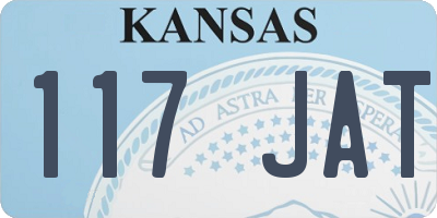 KS license plate 117JAT